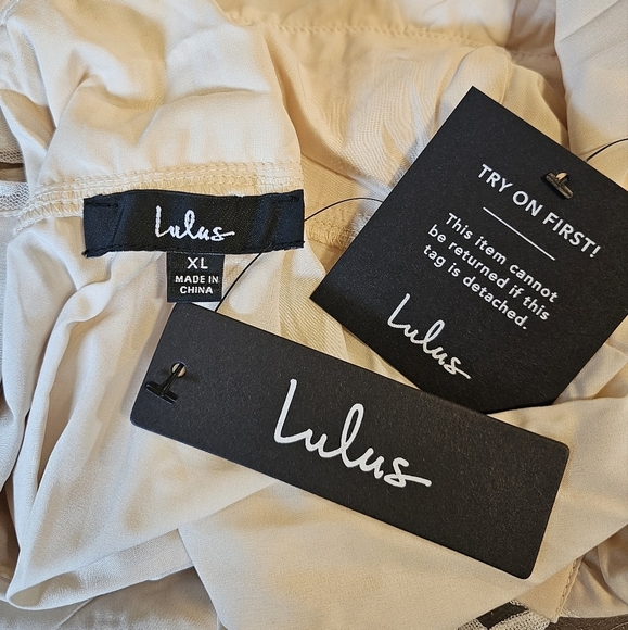 Lulus Yours Evermore Cream Swiss Dot Ruffled V-Neck Midi Dress - Size XL - Picture 14 of 14